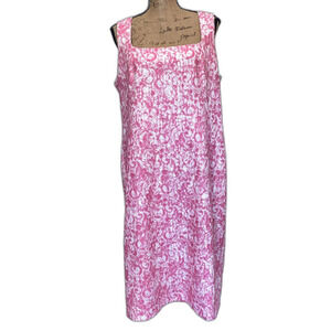 Worth Lace Overlay Shift‎ Dress Hot Pink Sleeveless Office Siren Plus Size 16
